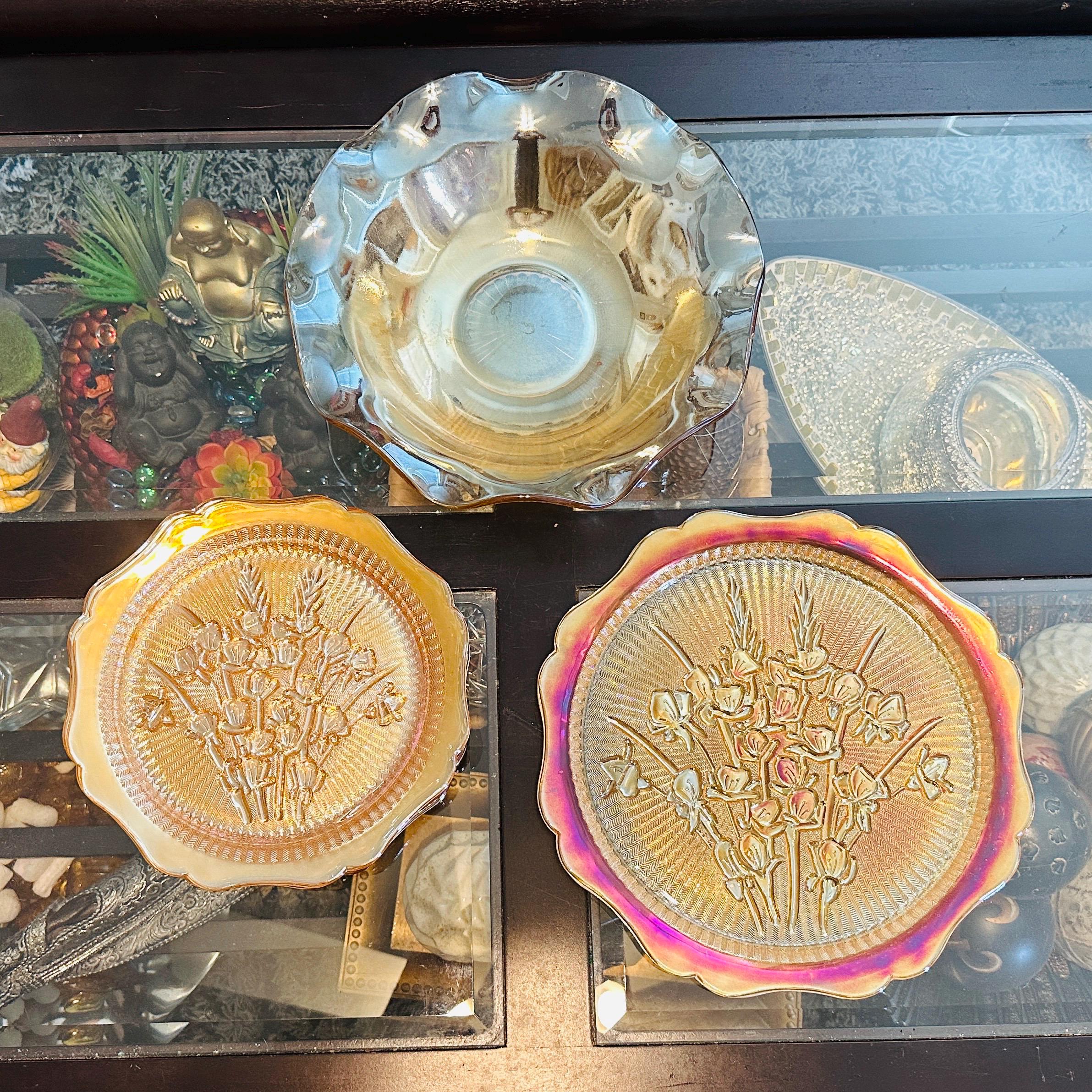 Jeannette Iris & Herringbone Marigold Carnival Glass 20-piece Set