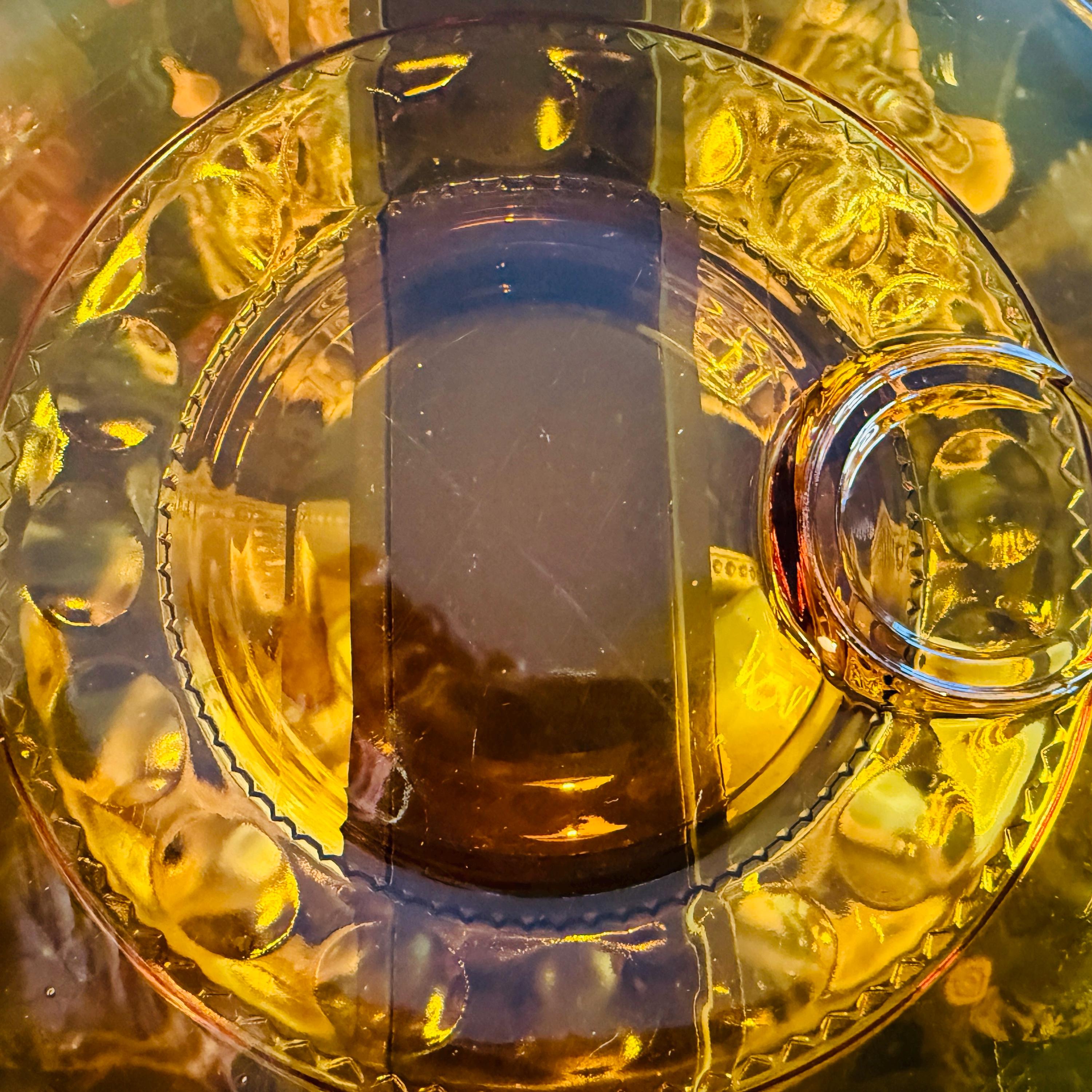 ヴィンテージ インディアナガラス アンバー スナックセット：キングス