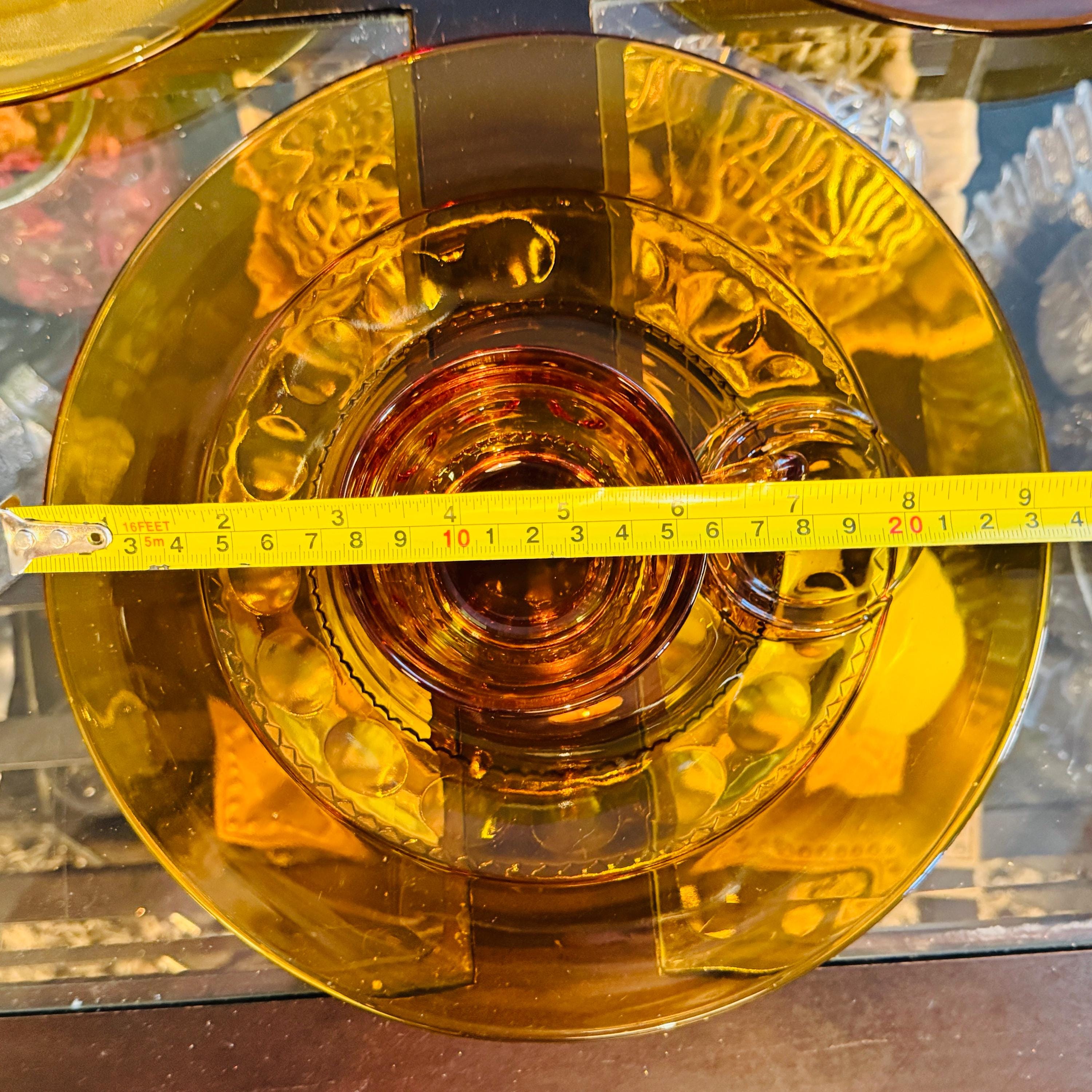 ヴィンテージ インディアナガラス アンバー スナックセット：キングス