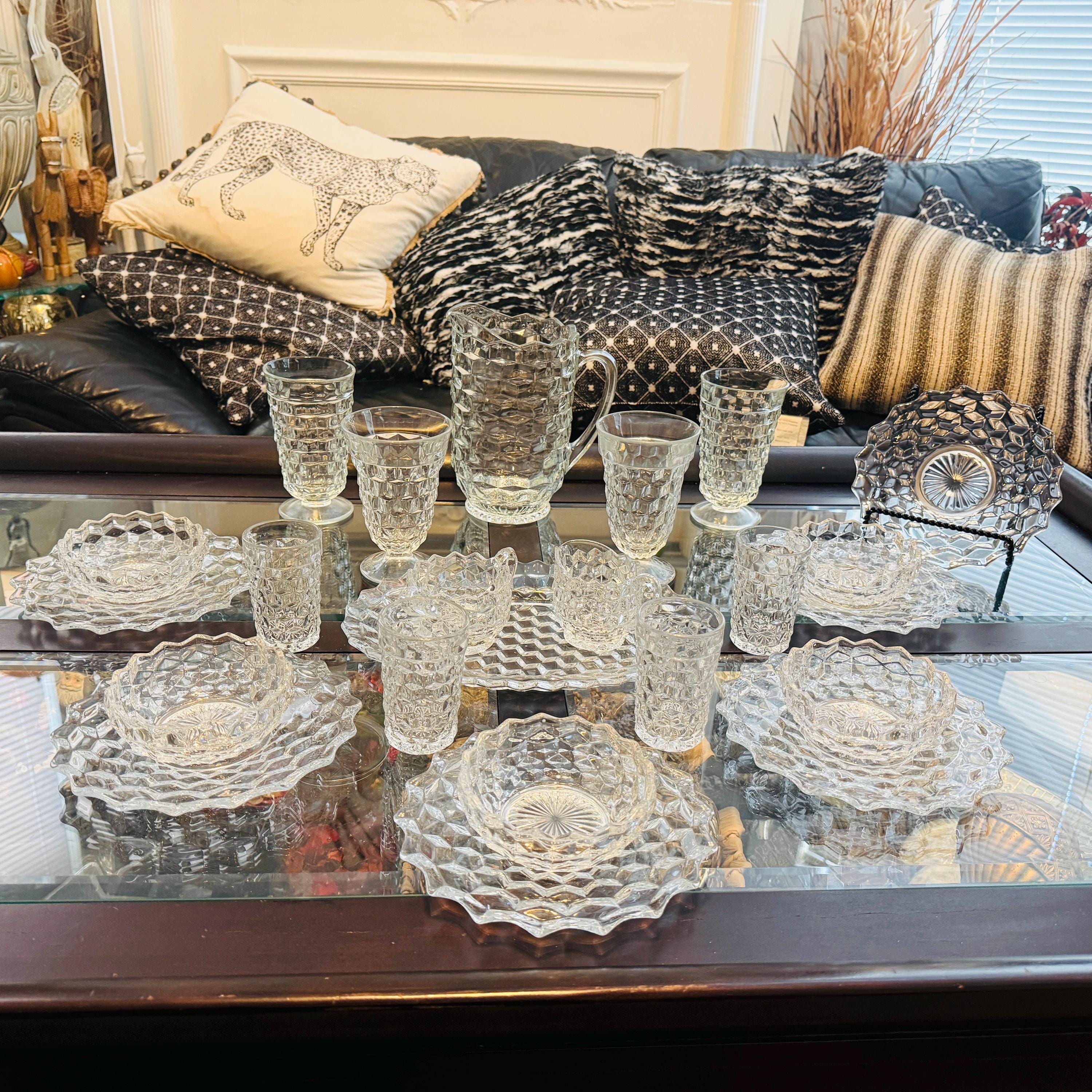 フォストリア アンティーク エッジング サラダ デザート プレート 4枚セット Fostoria dinner plates glass plates - Etsy 日本