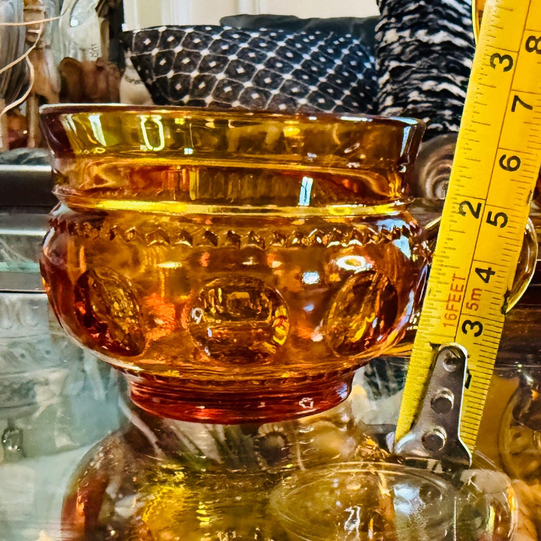 ヴィンテージ インディアナガラス アンバー スナックセット：キングス