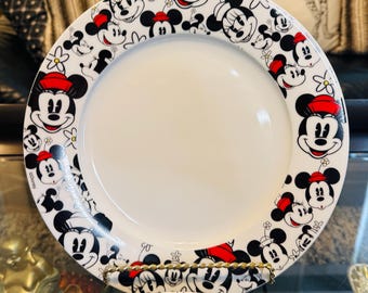 Vintage Mickey & Minnie Mouse Geschirr für 2 von The Walt Disney Company - Nr. 516 - HG Industries Inc - Guter Zustand in der Originalverpackung