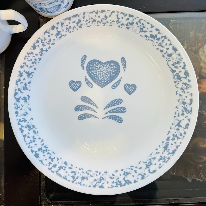 Corelle Blue Hearts Dinnerware Set – Vintage Corningware 6-piece Plate ...