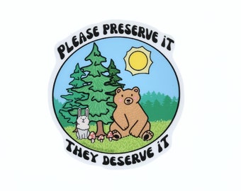 Protect Our Forests Sticker | Gorpcore | Granola Girl | Respect the Locals | Vinyl Sticker | Water Bottle Sticker | Laptop Aesthetic Sticker