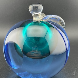 Murano Sommerso Apple Glass Bookend Paperweight Figurine Alfred Barbini