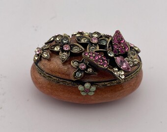 Jay Strongwater Enameled Trinket Box Swarovski Crystals - Etsy