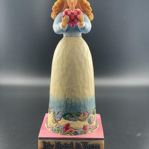 Vintage 2006 Jim Shore Devotion & Emotion 4007240 My Heart is Yours Girl Holding Heart