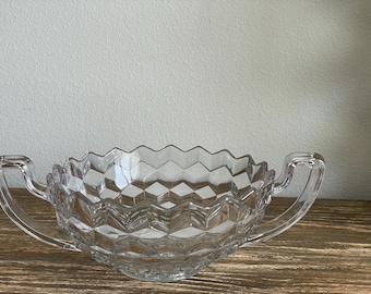 Fostoria American Pattern Trophy 2 Handled Bowl Clear Glass Centerpiece