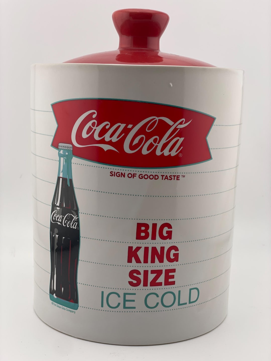 Vintage 1990s Coca cola Big King Size Ice Cold Soda Bottle Ceramic 