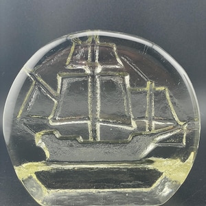 Blenko Klare MCM Ship Glas Buchstützen Mid Century Design SCHWERE Vintage Paar