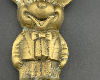 Vintage Solid Brass 5” Walt Disney Mickey Mouse