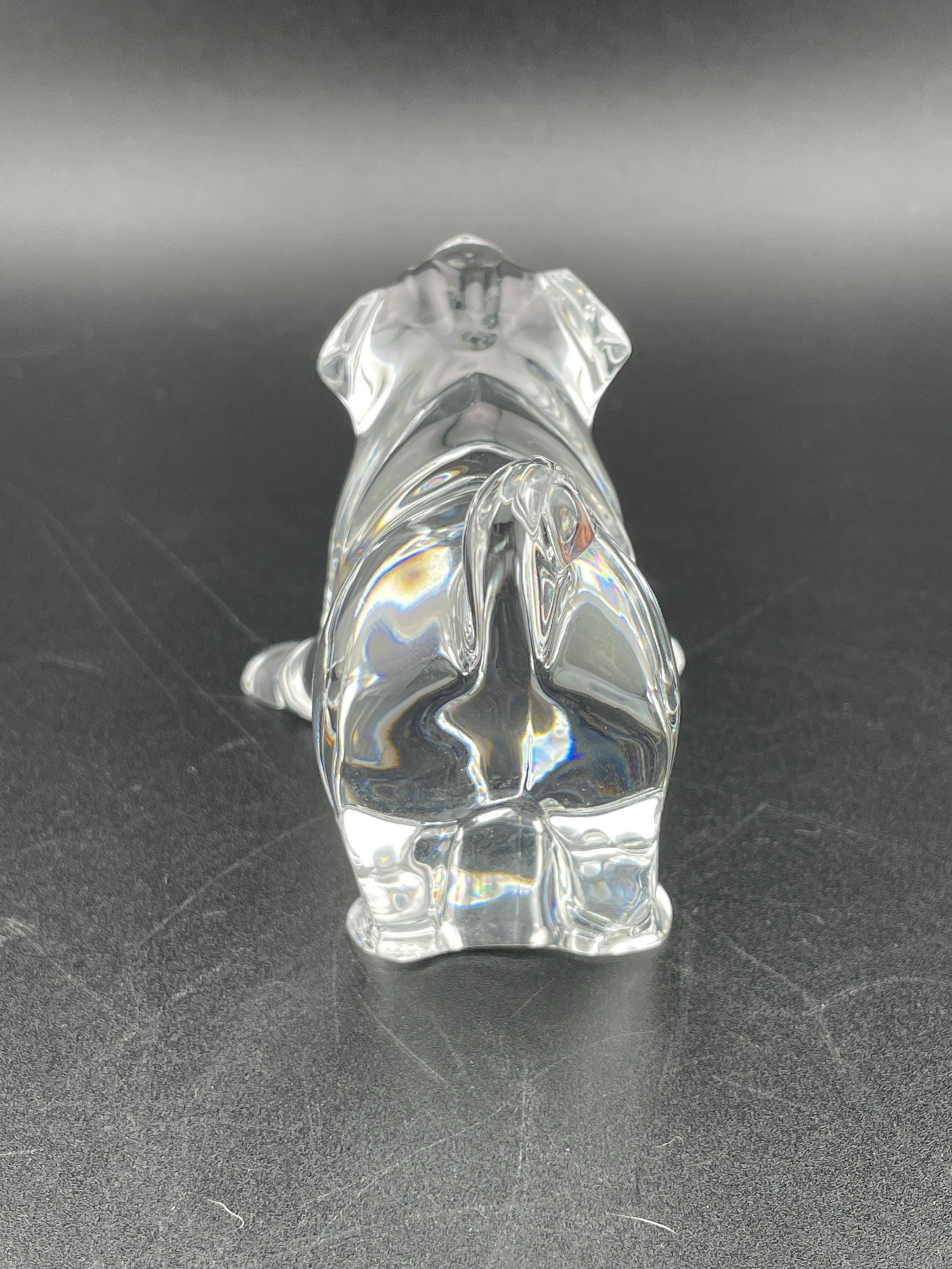 Signed Baccarat Crystal Bulldog Figurine - French Art Glass - Etsy