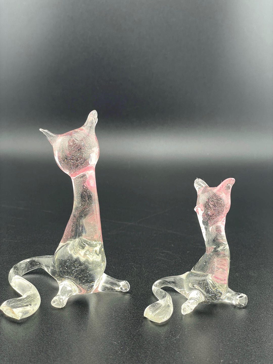 美品 ムラーノガラス ねこ 猫 置物 インテリア ガラス ピンク 【公式通販】