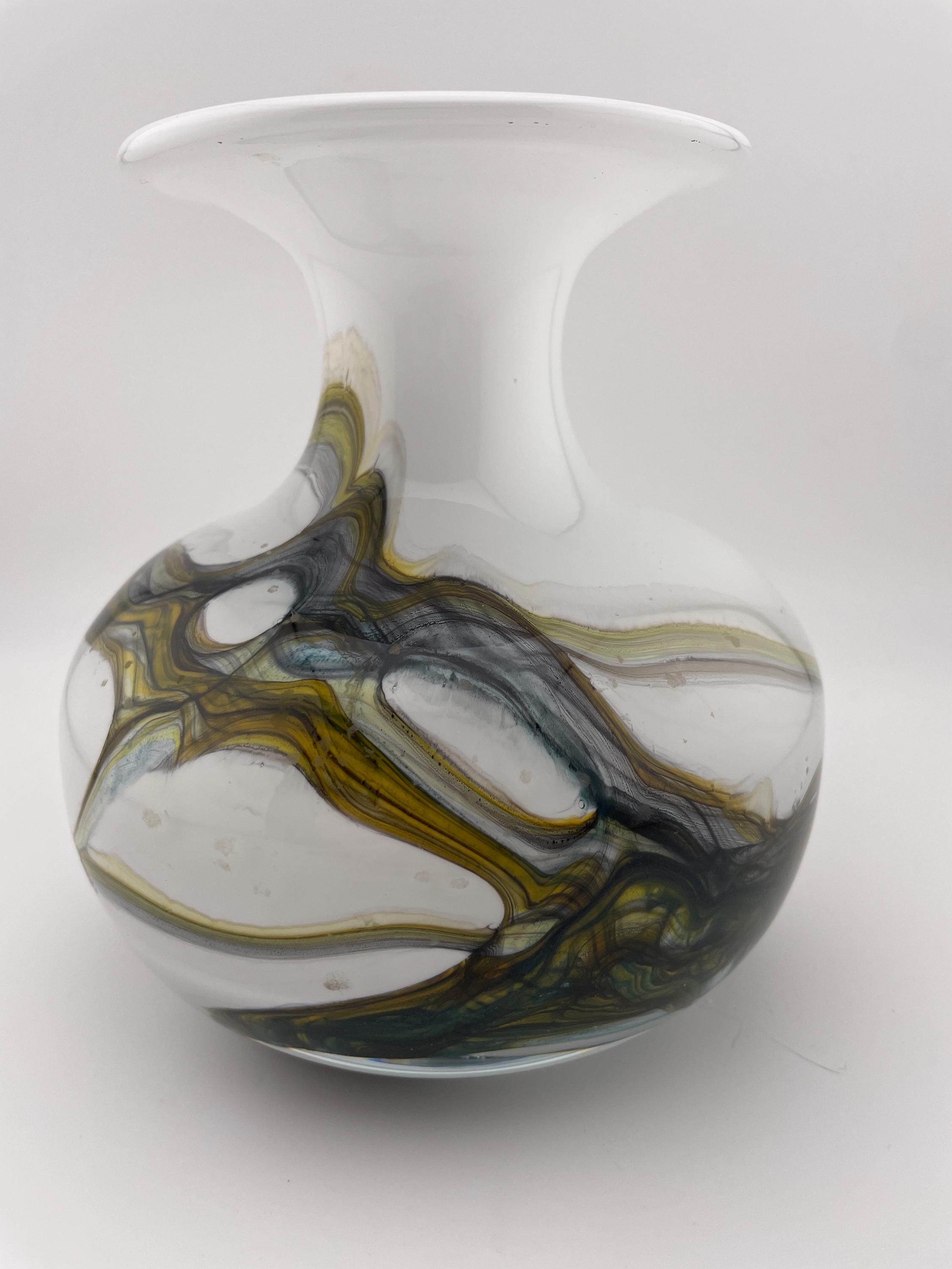 大型ムラーノガラス花瓶：多色の自由に流れるデザイン - Etsy 日本