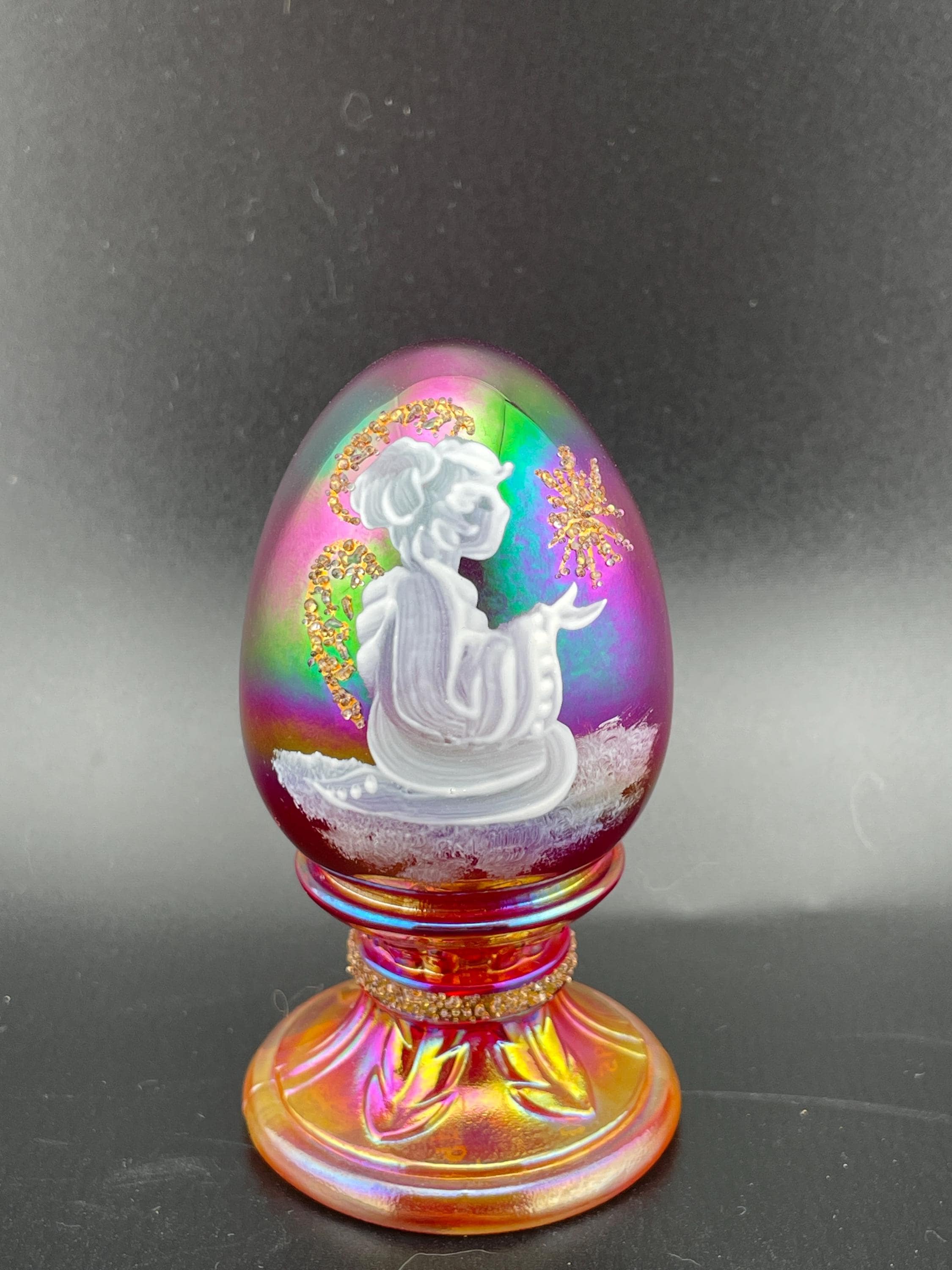 Hand Painted Fenton Egg - Etsy