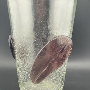 Blenko 366ML Pre-Designer Clear Mulberry Leaf Beaker Vase Crackle