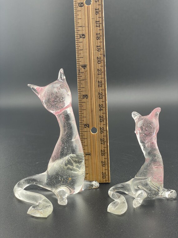 美品 ムラーノガラス ねこ 猫 置物 インテリア ガラス ピンク 【公式通販】