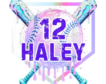 Drip Softball Team Door Sign, Editable Canva Template (Digital Download)