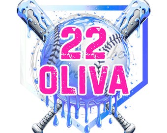 Drip Softball Team Door Sign, Editable Canva Template (Digital Download)