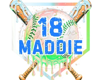 Drip Softball Team Door Sign, Editable Canva Template (Digital Download)