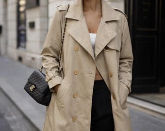 Vintage London Fog Limited Edition Khaki Size 10 Petite Women Lined Trench Coat