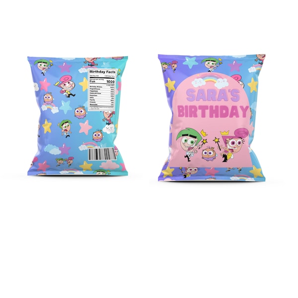 Birthday chip bag Digital png