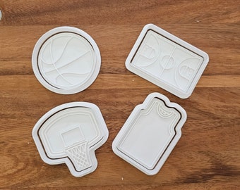 Basketball Cookie Cutter with Embosser Stamps
