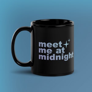 Meet Me at Midnight Black Ceramic Mug