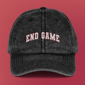Vintage Embroidered End Game Cotton Dad Hat