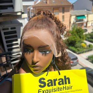Kinky Curly Human Hair Wig,100% Human Hair,Blonde And Brown Colour Wig,Pixie Curls Human Hair Wig,Deep Wave Human Hair,Natural Hair