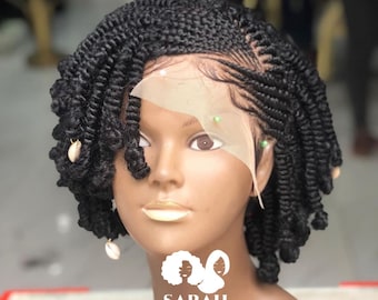 Short twisted braids styles, micro twisting braids styles, full lace, ready to ship braided wigs