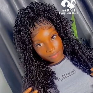 Passion twist voluminous braided wig,micro twisted wig, human hair full lace wig, lightweight for chic ladies