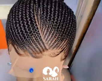 Shuku braided wig with full lace human hair, very lightweight wig, natural look wig, hand made wig, easy to wear braided wig