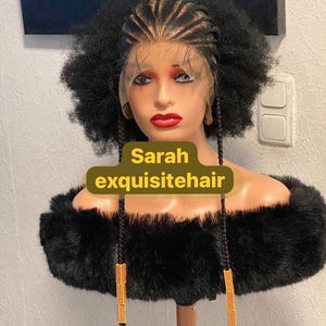 Human Hair Real Afro Braided Wig, 4c Afro Wig, Short Human Hair wig, Braided Wig For Black Women, Glueless Wig For Women