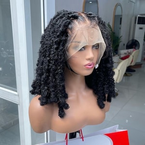 Butterflylocs braided wig locs, short locs hair made with human hair full lace