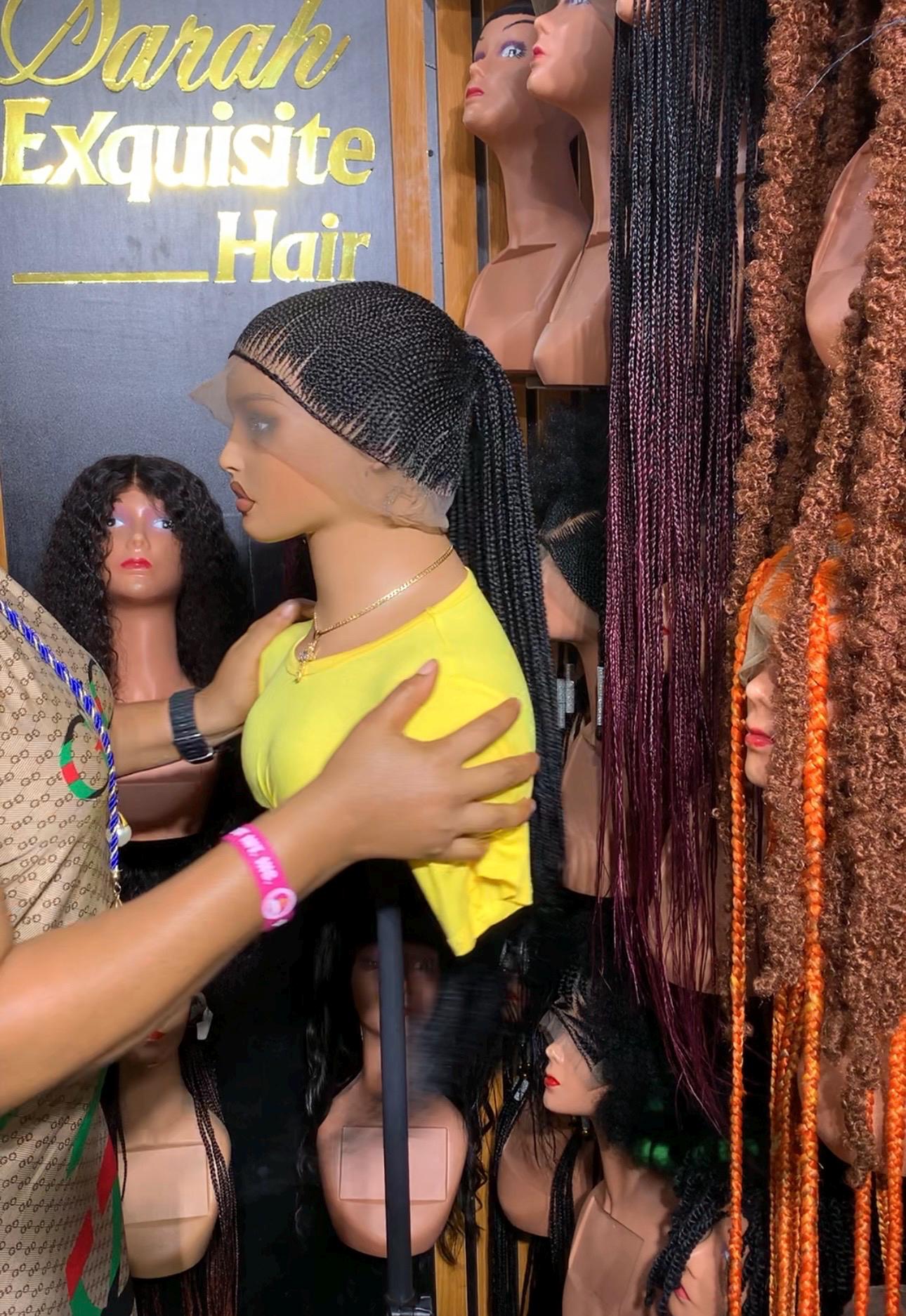 Shula Braided Wig,Trending Shuku Braided Wig Style, Natural Look, Handmade Wiigs,Ready to wearfull lace wig READY TO SHIP