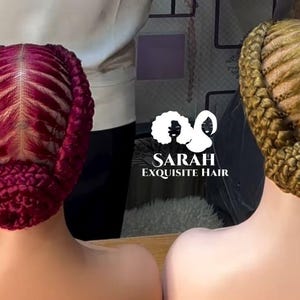 Gevlochten cornrow-updopruik: handgemaakte synthetische vezels, HD-kant