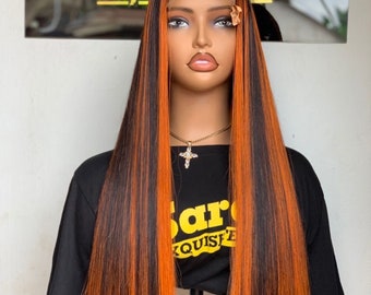 Vietnamese Super double drawn bone straight, silky straight luxury natural hair wig,piano color