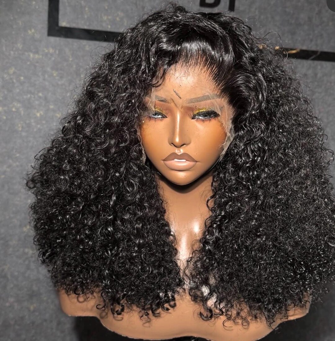 Deep Curly Lace Front Wig | 100% Human Hair, Pre Plucked - Etsy