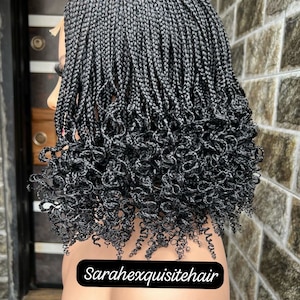 Short Braided Wig Hair, Human Hair Closure Wig, Lightweight Braided Wig, Shoulder Length Braided Wig, Braided Wig Style For Black Women