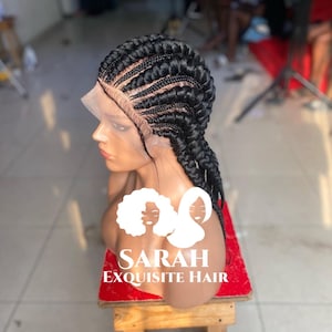 Cornrow braide wig, handmade ready to wear wig