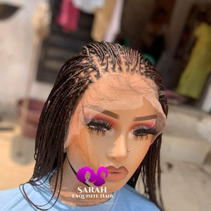 Full Lace Braided Wig Knotless Cornrow Wig  High Ponytail Ready  Lightweight and Natural Look,Baby Hairline