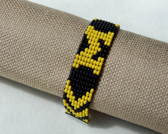 Missouri Mizzou Tigers bead bracelet, adjustable length