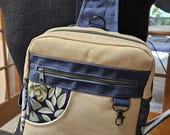 Waxed Canvas Sling Backpack: Convertible Reporter Bag with Zipper Pockets
