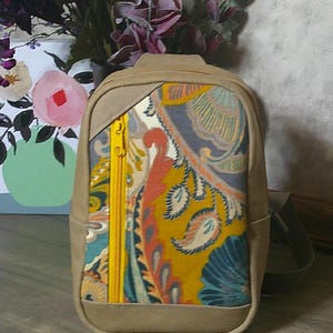 Waxed Canvas Mini Sling Backpack: Convertible Crossbody Bag with Zipper Pockets