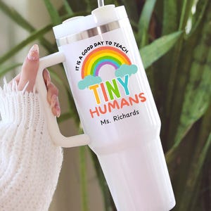 Personalized teacher tumbler Customized back to school teacher gifts tumbler with straw teacher appreciation gift 40 oz tumbler with handle