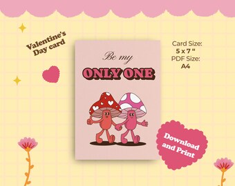 Happy Valentine's Day Card | Printable Card | Digital Download | Illustration Hand Drawn