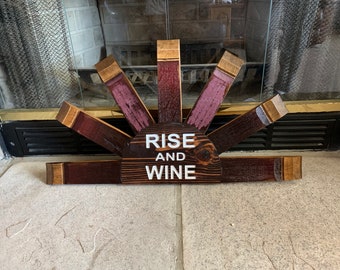 Handmade Wine Barrel Stave Art: Rustic Bar Decor