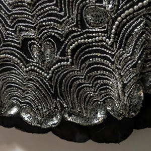 Adrianna Papell Black Silk Sequin Beaded Top Shirt Womens L Evening Cocktail image 14