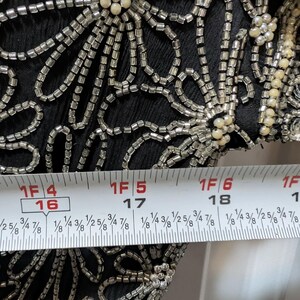 Adrianna Papell Black Silk Sequin Beaded Top Shirt Womens L Evening Cocktail image 10